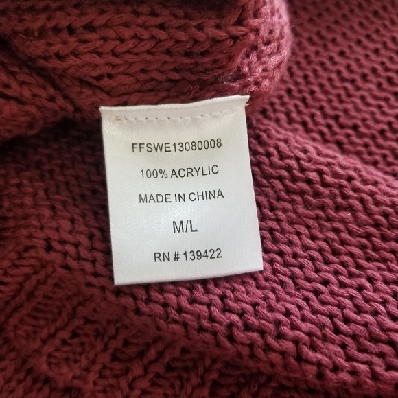 Tobi lightweight burgandy sweater Glam Elbow M/L - Picture 7 of 7